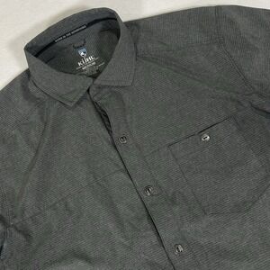 Kuhl Optimizr Shirt Mens Medium Gray Short Sleeve Button‎ Up Tapered Fit 7316